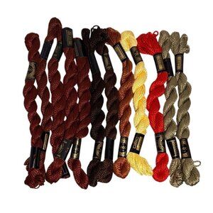 DMC Perle Embroidery Floss Thread Cotton Lot of 12 Skeins Assorted Colors